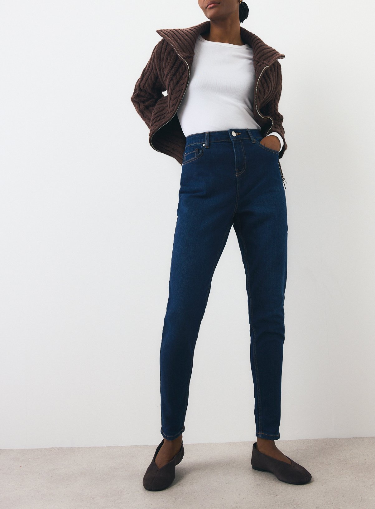 Skinny Dark Denim Jeans 10S - Image 2 thumbnail